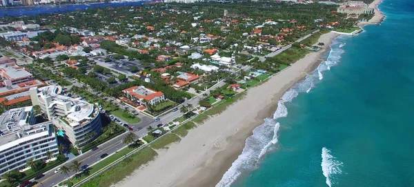 Légi Felvétel Fort Lauderdale Városképéről Lassított Felvételen Floridai Drónból — Stock Fotó