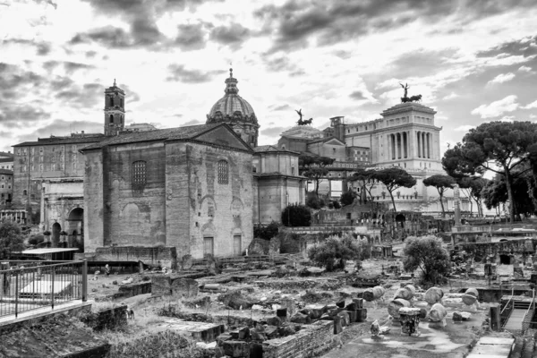 Ruínas Antigas Fórum Trajano Foro Traiano Roma Itália Fori Imperiali — Fotografia de Stock