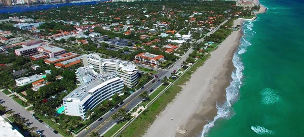 Légi Felvétel Fort Lauderdale Városképéről Lassított Felvételen Floridai Drónból — Stock Fotó