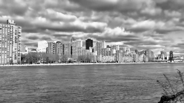 Manhattan Skyline Roosevelt Island Una Bellissima Mattina Inverno New York — Foto Stock