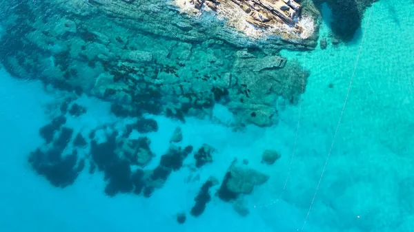 Αεροφωτογραφία Του Νησιού Έλμπα Εναέρια Άποψη Των Βράχων Πάνω Από — Φωτογραφία Αρχείου