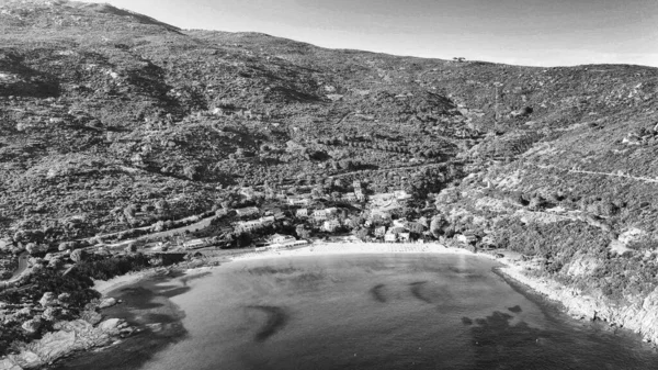 Pemandangan Udara Pulau Elba Cavoli Beach Dan Southern Coastline Musim — Stok Foto