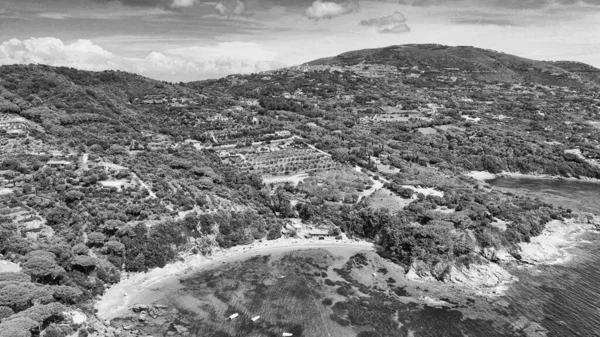 Panoramautsikt Kystlinjen Elba Island – stockfoto