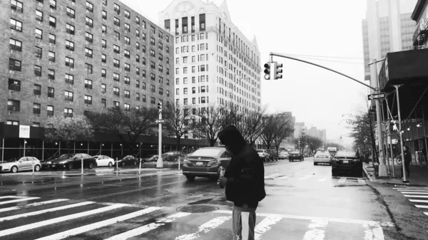 Νεα Υορκη Δεκέμβριος 2018 Χάρλεμ Δρόμους Μια Βροχερή Μέρα Τους — Φωτογραφία Αρχείου