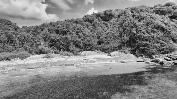 Elba Island Beach Letní Sezóně Itálie Letecký Pohled Dronu Zpomalený — Stock fotografie