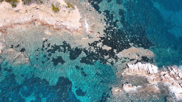 Vista Aérea Ilha Elba Southern Coastline Temporada Verão Ponto Vista — Fotografia de Stock