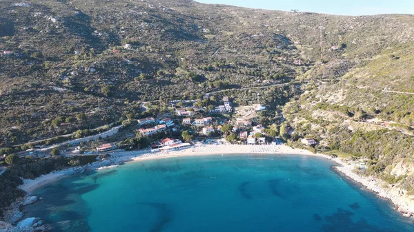 Αεροφωτογραφία Του Νησιού Έλμπα Παραλία Cavoli Και Νότια Ακτογραμμή Κατά — Φωτογραφία Αρχείου