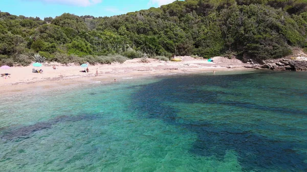 Playa Elba Island Temporada Verano Italia Vista Aérea Desde Dron — Foto de Stock