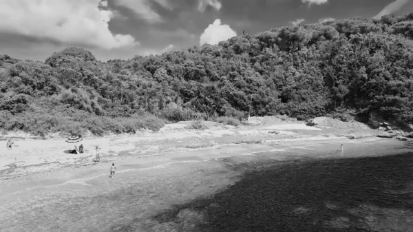 Elba Island Beach Het Zomerseizoen Italië Luchtzicht Vanuit Drone Langzame — Stockfoto