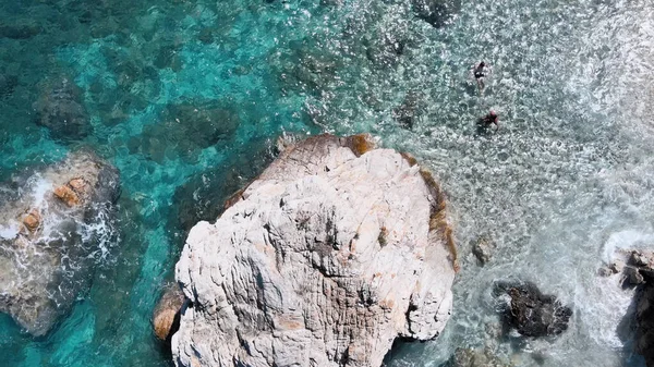 Vista Aérea Isla Elba Playa Sansone Costa Norte Temporada Verano — Foto de Stock