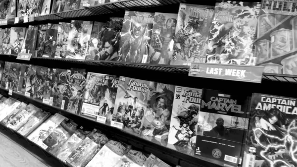 New York City Dicembre 2018 Interno Comics Shop Manhattan Rallentatore — Foto Stock