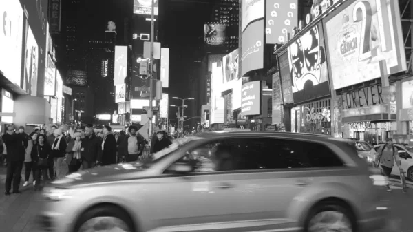 New York City December 2018 Times Square Nachtverkeer Het Winterseizoen — Stockfoto
