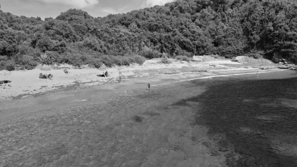 Elba Island Beach Summer Season Italy Aerial View Drone Slow — Stock Photo, Image