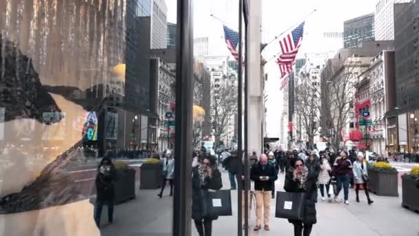 Riprese Persone Che Camminano Strada Manhattan New York Usa — Video Stock
