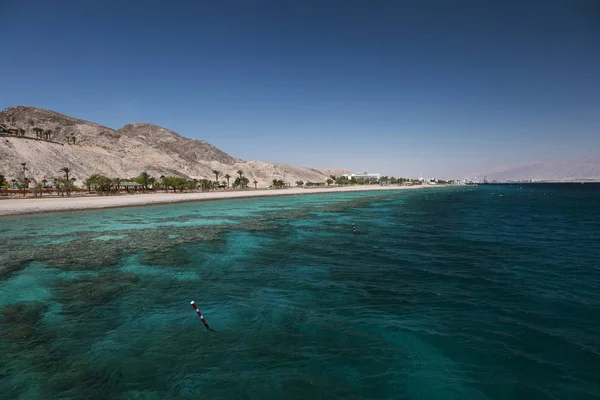 Vue Panoramique Récif Corallien Dans Golfe Bleu Eilat Israël Mer — Photo
