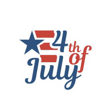 Vektör Amerikan Bağımsızlık günü 4 cü Temmuz tebrik kartı 