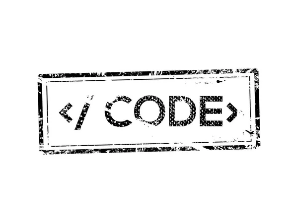 Código Programador Carimbo Isolado Fundo Branco — Vetor de Stock