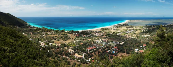 Agios Ioannis Strandpanorama Insel Lefkada Griechenland Schönes Türkisfarbenes Meer Auf — Stockfoto