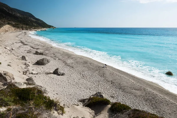 Avali Beach Lefkada Adası Yunanistan Turkuaz Denizde Güzel Lefkada Adası — Stok fotoğraf