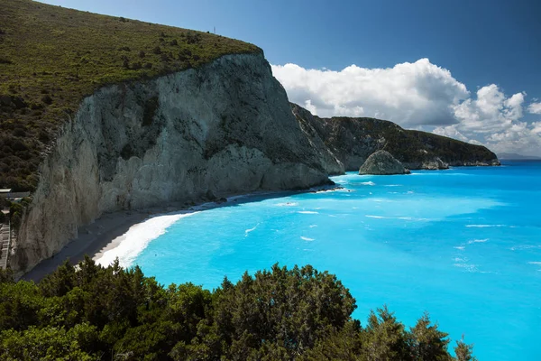 Porto Katsiki Beach Coast Wyspie Lefkada Grecja — Zdjęcie stockowe