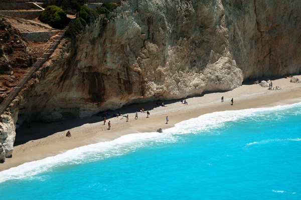 Côte Plage Porto Katsiki Sur Île Lefkada Grèce — Photo