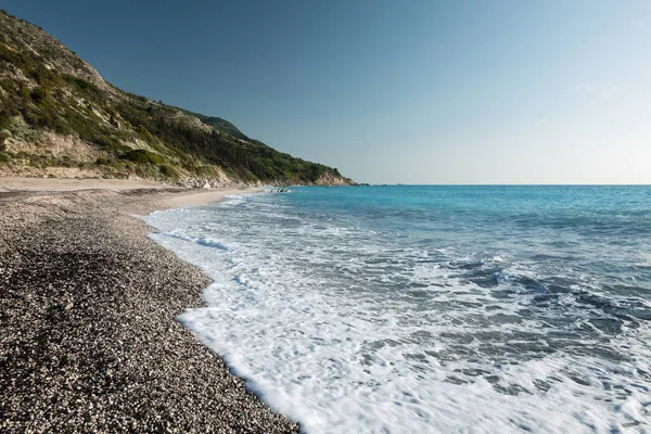 Avali Παραλία Λευκάδα Ελλάδα Όμορφα Τιρκουάζ Νερά Στο Νησί Της — Φωτογραφία Αρχείου