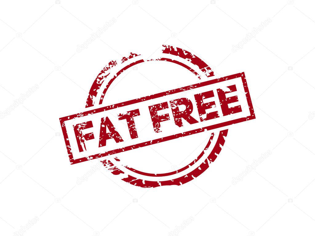 Fat Free vector stamp