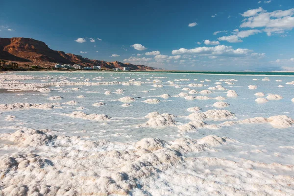 Dödshavets Struktur Salta Havsstrand Bakgrund — Stockfoto