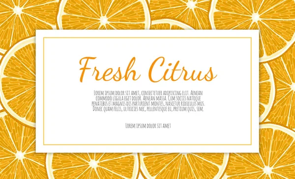 矢量柑橘横幅 设计为果汁 冰淇淋 柠檬水 天然化妆品与地方的文本 — 图库矢量图片