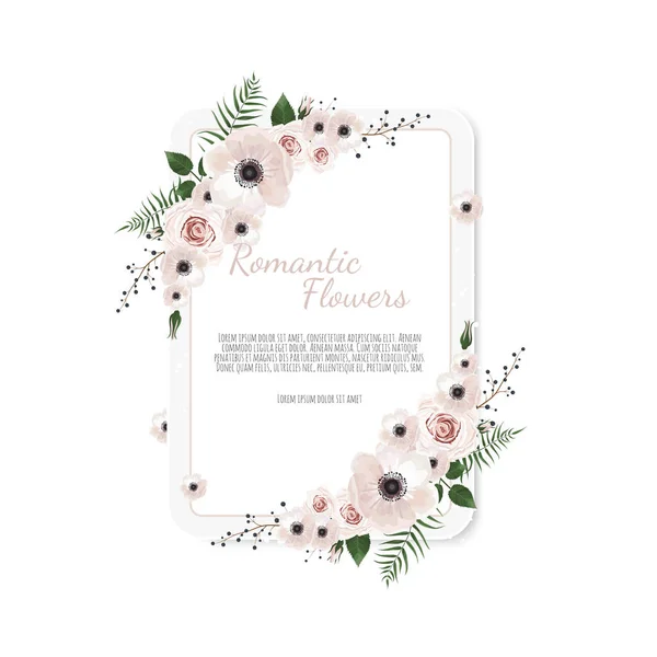 Modelo Convite Casamento Design Floral Vetorial Ilustração Vetorial — Vetor de Stock