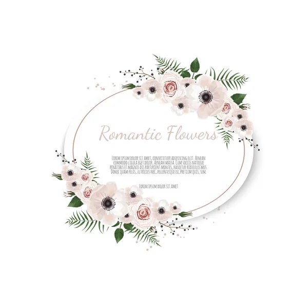Illustration Vectorielle Carte Motif Floral Cercle — Image vectorielle