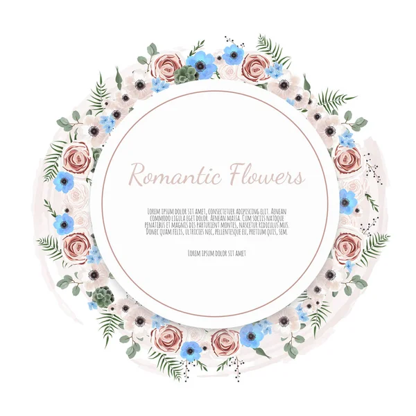 Illustration Vectorielle Carte Motif Floral Cercle — Image vectorielle