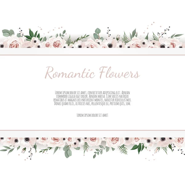 Florales Design Einladungskarte Mit Mohnblumen Vektorillustration — Stockvektor