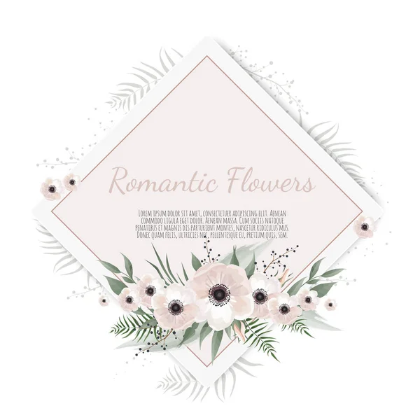 Vektor Invitation Med Blomster Elementer Ornament Skabelon – Stock-vektor