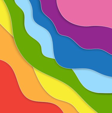 3D renkli kağıt katmanları arka plan tasarlamak vektör. Stil, metin, vektör çizim için yer kağıt kesme.