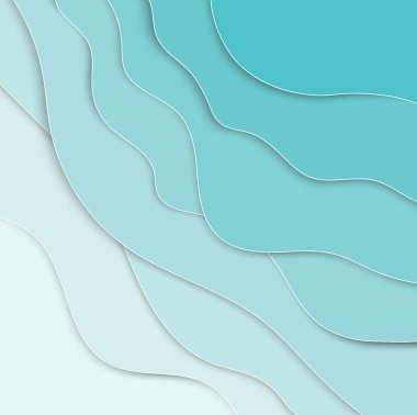 3D mavi papercut katmanları vektör arka plan tasarımı. Stil, metin, vektör çizim için yer kağıt kesme.