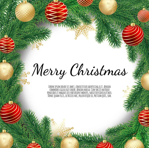 Christmas Wreath Isolated White Background Vector Illustration — Stock Vector