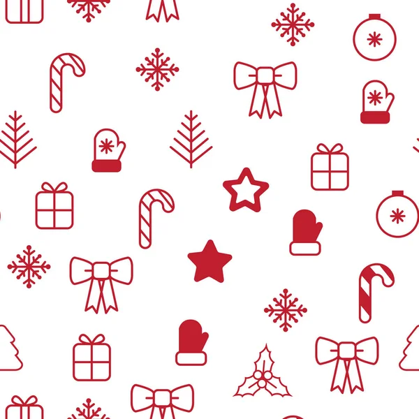 Modèle Noël Sans Couture Motif Noël Avec Flocons Neige Décoratifs — Image vectorielle
