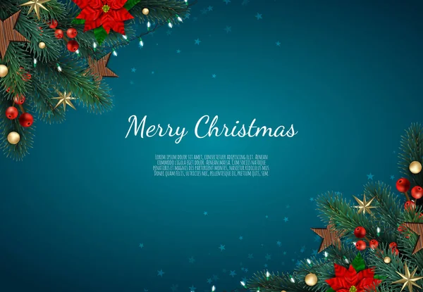 Різдвом Новим Роком Xmas Background Shining Gold Snowflakes Вітальня Банер — стоковий вектор