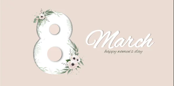Banner Dzień Kobiet Międzynarodowych Ulotka Dla Marca Swieze Kwiaty Wiosną — Wektor stockowy