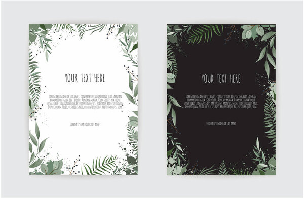 Ботаническая карта с дикими цветами, листьями. Весенний орнамент. Цветочный плакат, приглашение
.