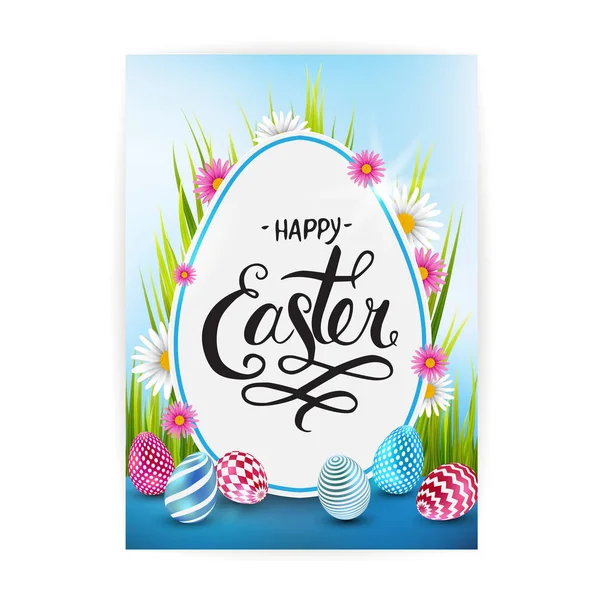 Wielkanoc sprzedaż transparent tło szablonu piękny colorful wiosna kwiatów i jaj. Ilustracja wektorowa — Wektor stockowy