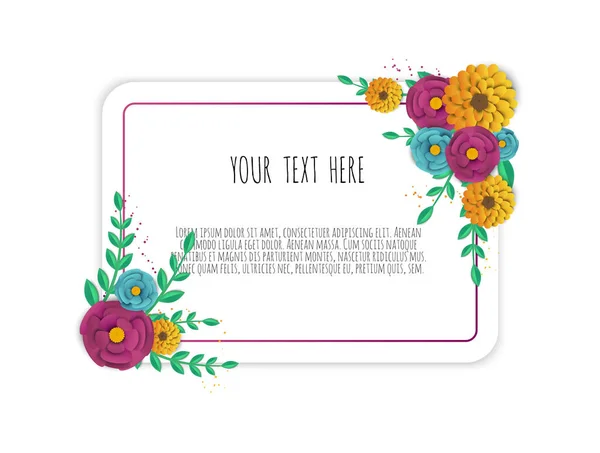 Banner de venta de primavera con flores de papel sobre un fondo blanco . — Vector de stock