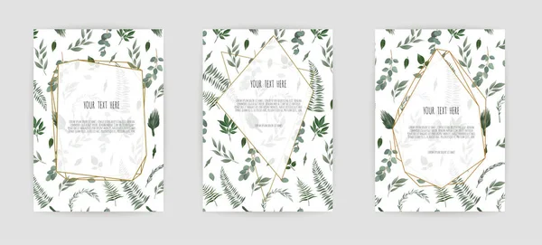 흰색 바탕에 식물 청첩장 카드 서식 파일 디자인, 백색 및 분홍색 꽃을 설정. — 스톡 벡터