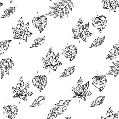 Sorunsuz yaprakları desen. Afiş, poster, kart, kapak, davet, afiş broşür veya üstbilgi için tasarım.