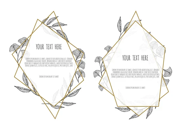 벡터 꽃 디자인 카드입니다. 인사말, 엽서 결혼식 초대 템플릿입니다. 식물 분과 우아한 프레임 — 스톡 벡터