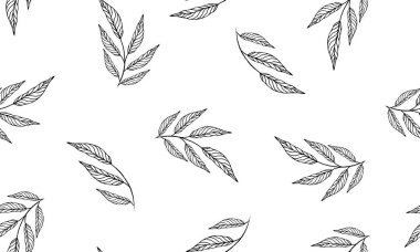 Yaprakları ile dikişsiz desen. Vektör çiçek arka plan.