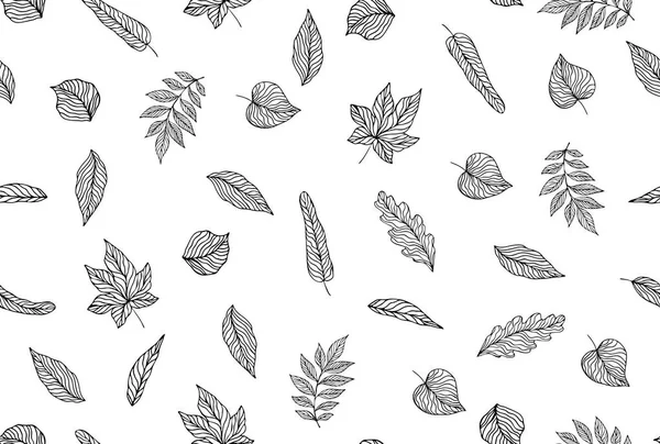 Naadloos patroon met bladeren. Vector bloemen achtergrond. — Stockvector