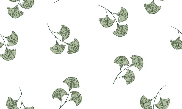 Nahtloses Muster mit Blättern. Vektor floraler Hintergrund. — Stockvektor