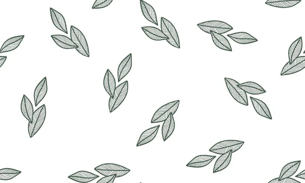 Naadloos patroon met bladeren. Vector bloemen achtergrond. — Stockvector